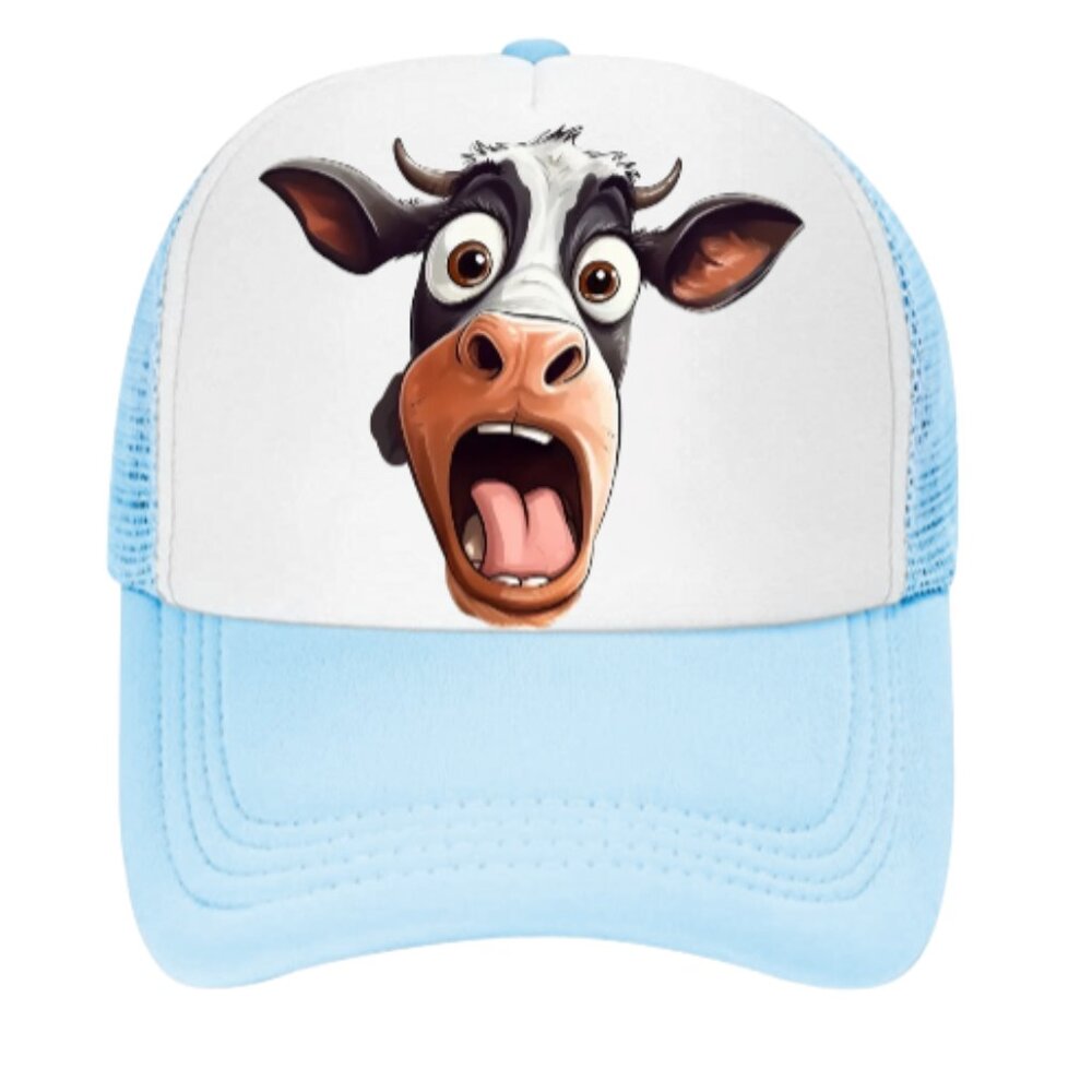 Cow Hat Baseball Hat Animal Lover Hat Colorful Surprised Cow Outdoors Hat